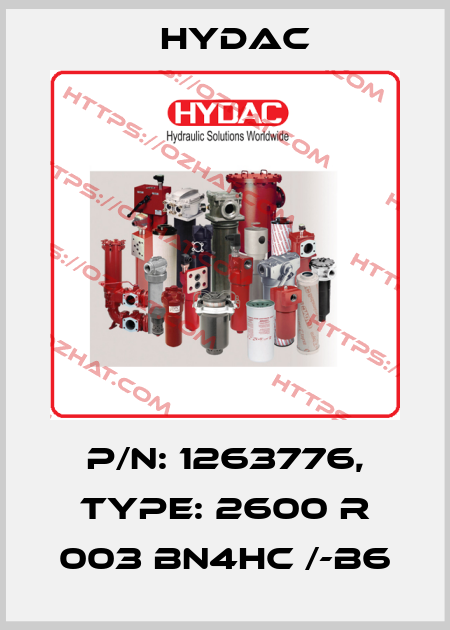 P/N: 1263776, Type: 2600 R 003 BN4HC /-B6 Hydac