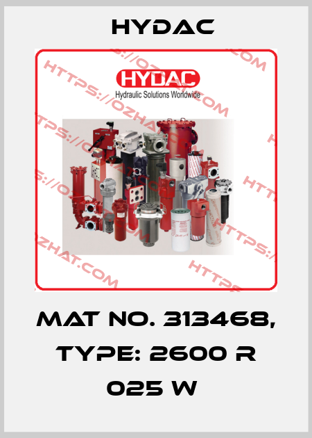 Mat No. 313468, Type: 2600 R 025 W  Hydac