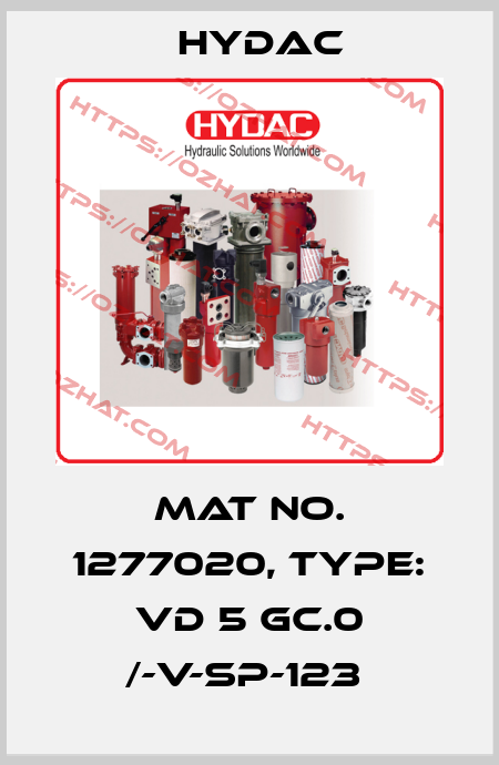 Mat No. 1277020, Type: VD 5 GC.0 /-V-SP-123  Hydac