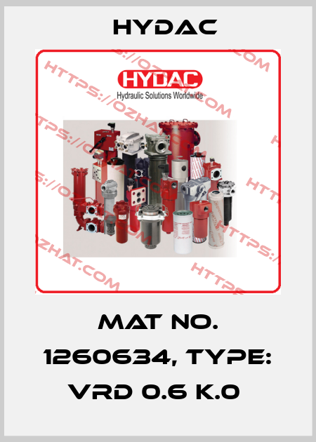 Mat No. 1260634, Type: VRD 0.6 K.0  Hydac