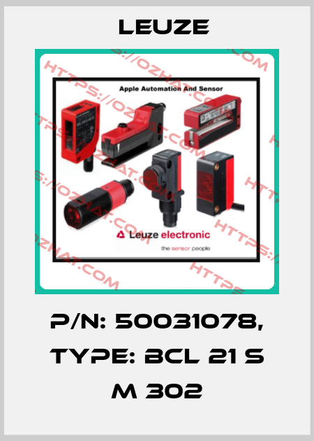 p/n: 50031078, Type: BCL 21 S M 302 Leuze