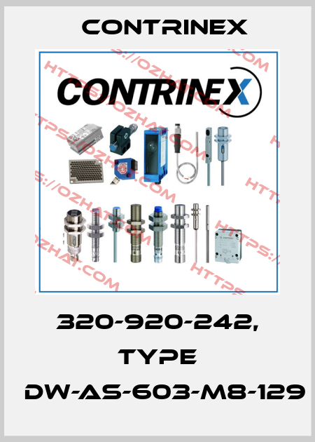320-920-242, Type 	DW-AS-603-M8-129 Contrinex