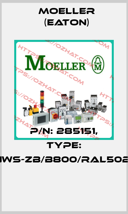 P/N: 285151, Type: NWS-ZB/B800/RAL5021  Moeller (Eaton)