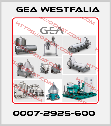 0007-2925-600  Gea Westfalia