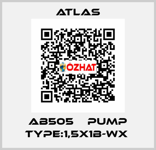 AB505    PUMP TYPE:1,5X1B-WX  Atlas