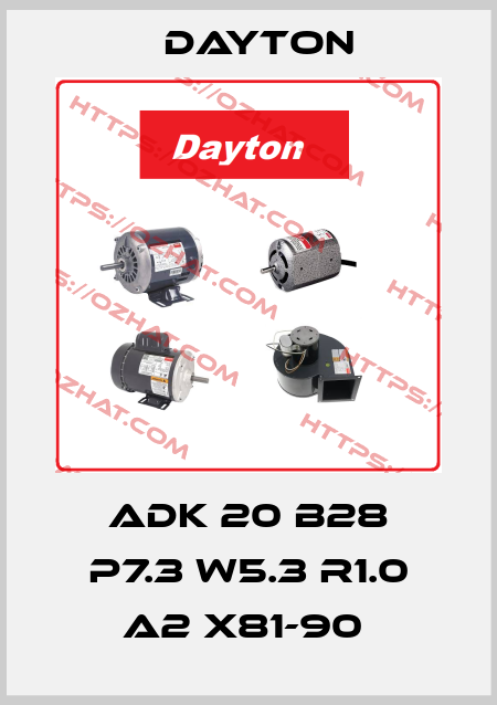 ADK 20 B28 P7.3 W5.3 R1.0 A2 X81-90  DAYTON