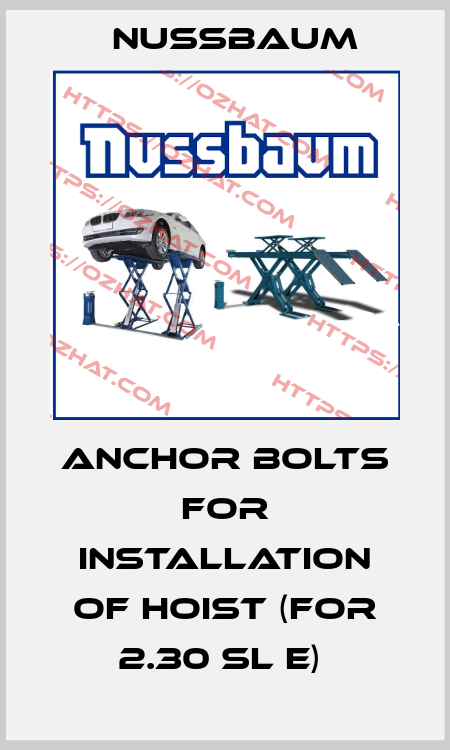 Anchor bolts for installation of hoist (for 2.30 SL E)  Nussbaum