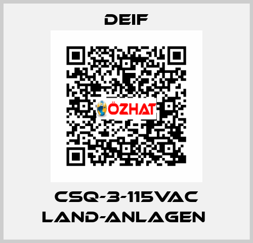 CSQ-3-115VAC Land-Anlagen  Deif