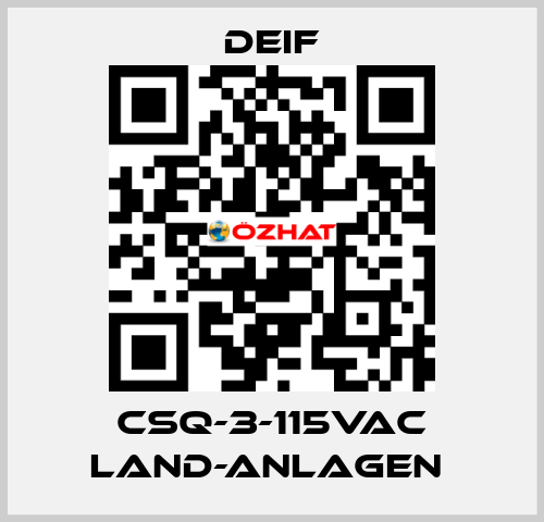 CSQ-3-115VAC Land-Anlagen  Deif