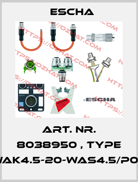 Art. Nr. 8038950 , type WAK4.5-20-WAS4.5/P00 Escha
