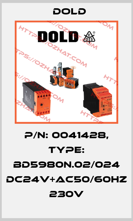p/n: 0041428, Type: BD5980N.02/024 DC24V+AC50/60HZ 230V Dold
