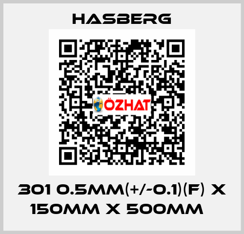 301 0.5mm(+/-0.1)(F) x 150mm x 500mm   Hasberg