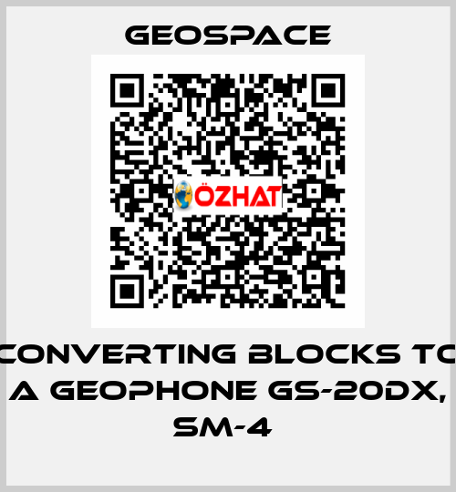 CONVERTING BLOCKS TO A GEOPHONE GS-20DX, SM-4  GeoSpace