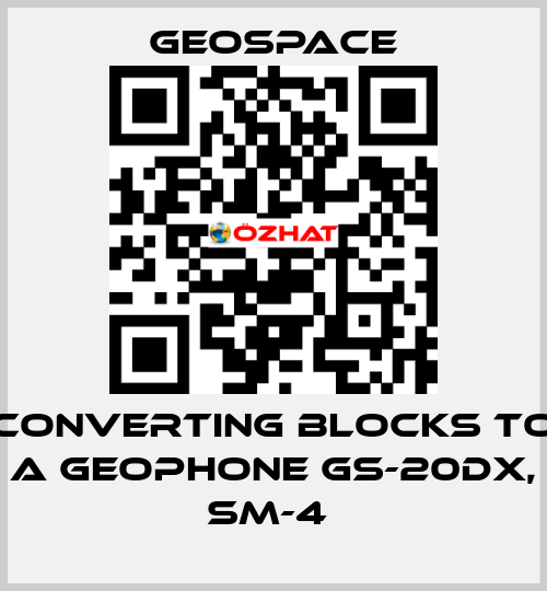 CONVERTING BLOCKS TO A GEOPHONE GS-20DX, SM-4  GeoSpace