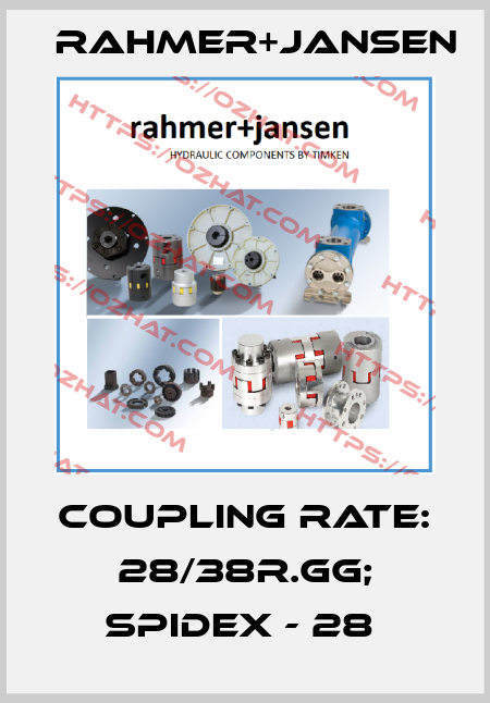 COUPLING RATE: 28/38R.GG; SPIDEX - 28  Rahmer+Jansen