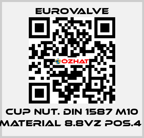 CUP NUT. DIN 1587 M10 MATERIAL 8.8VZ POS.4  Eurovalve