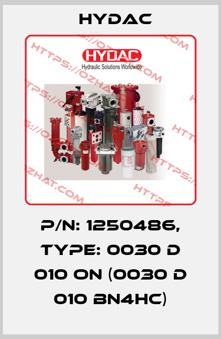 P/N: 1250486, Type: 0030 D 010 ON (0030 D 010 BN4HC) Hydac