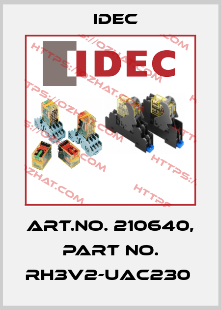 Art.No. 210640, Part No. RH3V2-UAC230  Idec