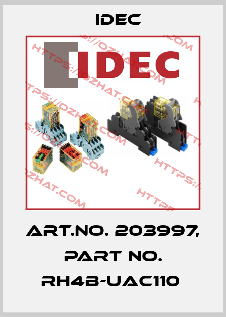 Art.No. 203997, Part No. RH4B-UAC110  Idec