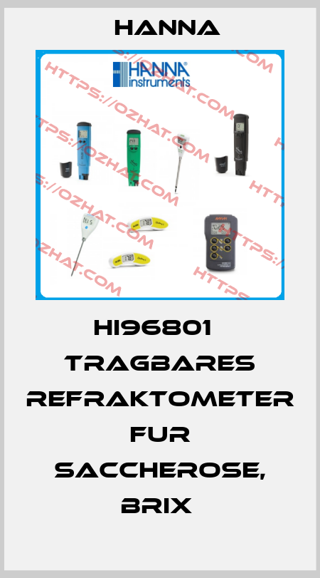 HI96801   TRAGBARES REFRAKTOMETER FUR SACCHEROSE, BRIX  Hanna