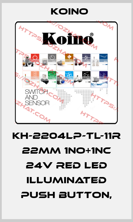KH-2204LP-TL-11R 22mm 1NO+1NC 24V Red LED Illuminated Push Button, Koino