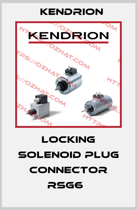 Locking Solenoid Plug Connector RSG6   Kendrion