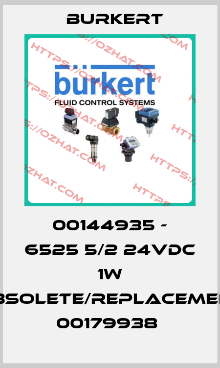 00144935 - 6525 5/2 24VDC 1W obsolete/replacement 00179938  Burkert