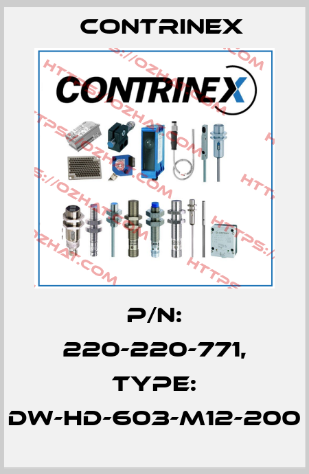 p/n: 220-220-771, Type: DW-HD-603-M12-200 Contrinex