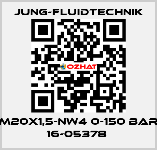 M20X1,5-NW4 0-150 BAR 16-05378  JUNG-FLUIDTECHNIK