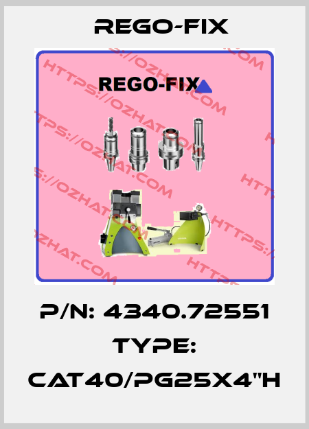P/N: 4340.72551 Type: CAT40/PG25x4"H Rego-Fix