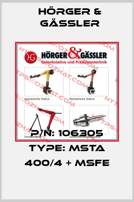 P/N: 106305 Type: MSTA 400/4 + MsFe Hörger & Gässler
