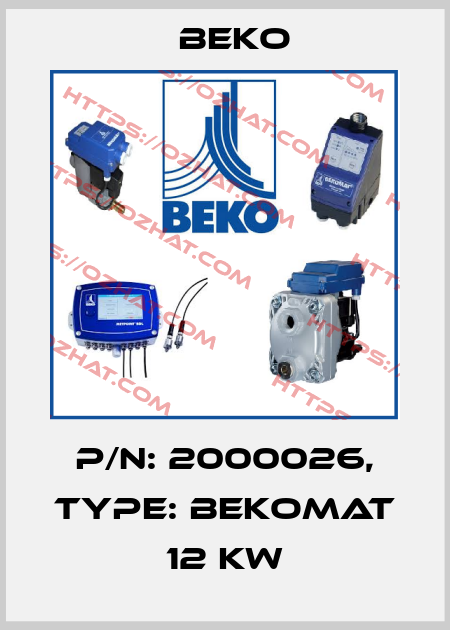 P/N: 2000026, Type: Bekomat 12 kw Beko
