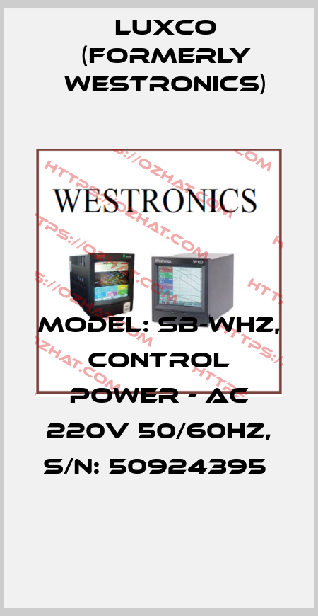 MODEL: SB-WHZ, CONTROL POWER - AC 220V 50/60HZ, S/N: 50924395  Luxco (formerly Westronics)