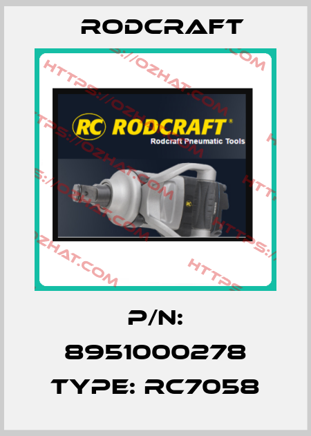 P/N: 8951000278 Type: RC7058 Rodcraft
