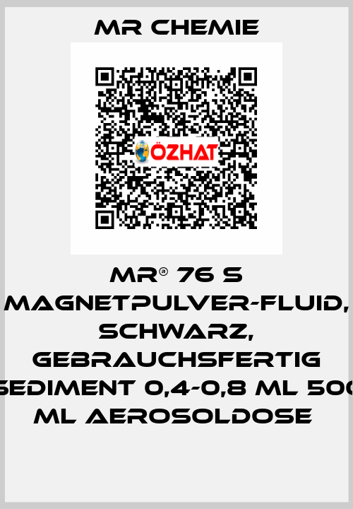 MR® 76 S MAGNETPULVER-FLUID, SCHWARZ, GEBRAUCHSFERTIG SEDIMENT 0,4-0,8 ML 500 ML AEROSOLDOSE  Mr Chemie
