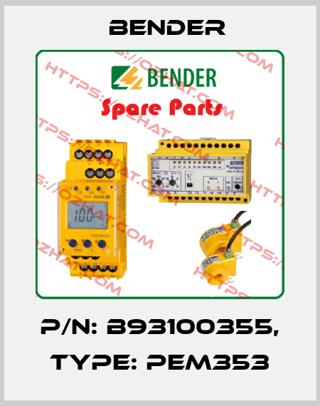 p/n: B93100355, Type: PEM353 Bender