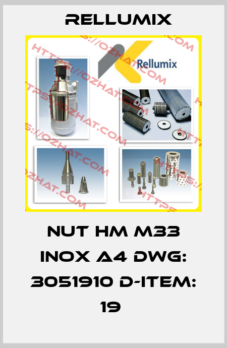 NUT HM M33 INOX A4 DWG: 3051910 D-ITEM: 19  Rellumix