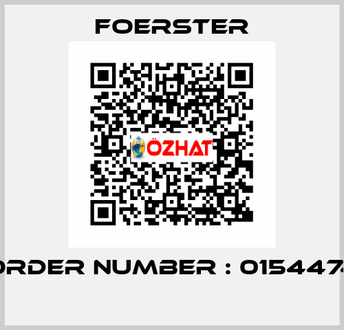 ORDER NUMBER : 0154474  Foerster