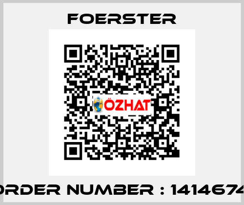 ORDER NUMBER : 1414674  Foerster