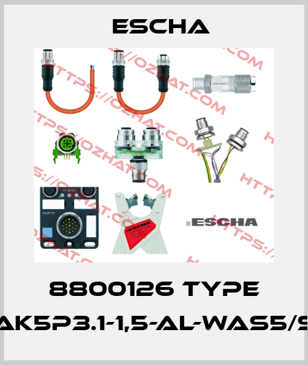 8800126 Type AL-WWAK5P3.1-1,5-AL-WAS5/S370GY Escha