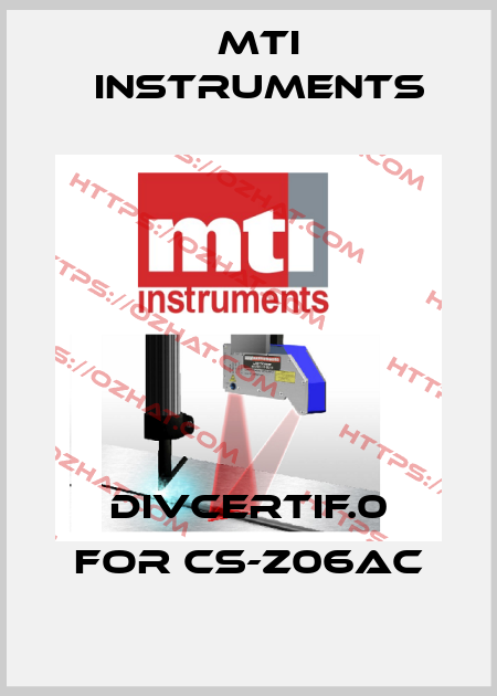 DIVCERTIF.0 for CS-Z06AC Mti instruments
