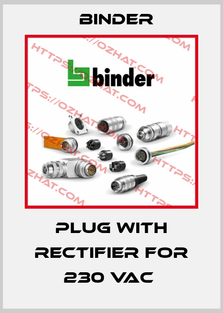 PLUG WITH RECTIFIER FOR 230 VAC  Binder