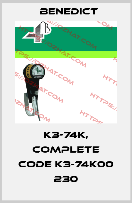 K3-74K, complete code K3-74K00 230 Benedict
