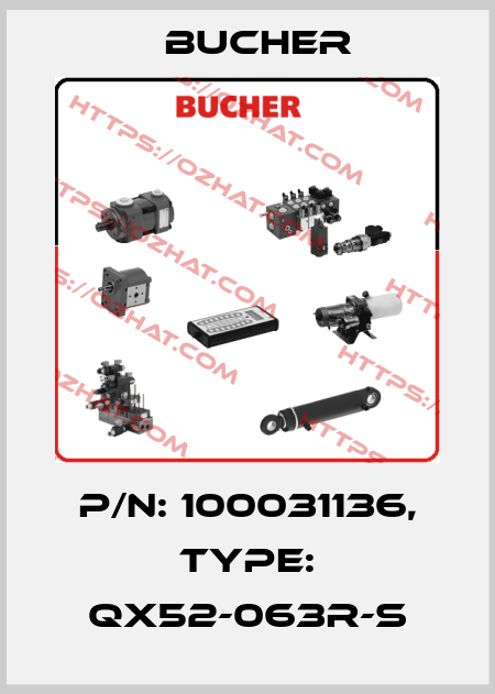 P/N: 100031136, Type: QX52-063R-S Bucher