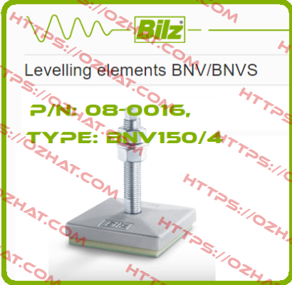 P/N: 08-0016, Type: BNV150/4 Bilz Vibration Technology