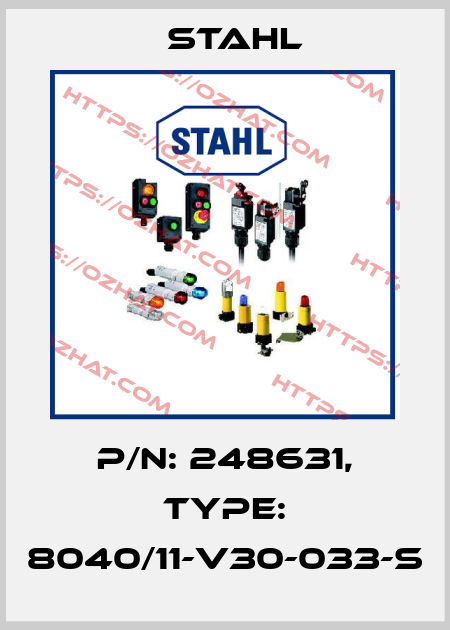 P/N: 248631, Type: 8040/11-V30-033-S Stahl