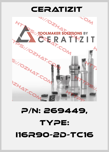 P/N: 269449, Type: I16R90-2D-TC16 Ceratizit