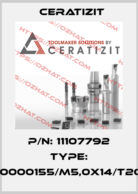 P/N: 11107792 Type: 10000155/M5,0X14/T20 Ceratizit