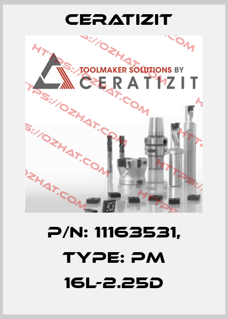 P/N: 11163531, Type: PM 16L-2.25D Ceratizit