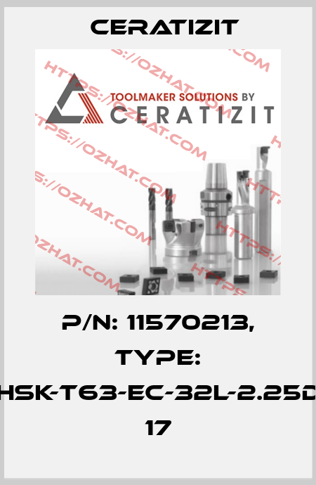 P/N: 11570213, Type: HSK-T63-EC-32L-2.25D 17 Ceratizit